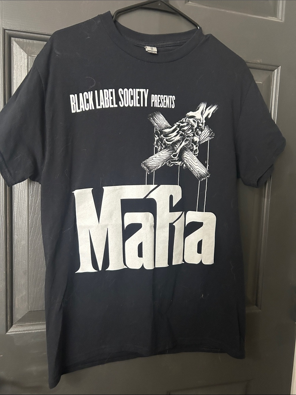 Gildan Black Kids' 'Mafia' Graphic Tee with White Print